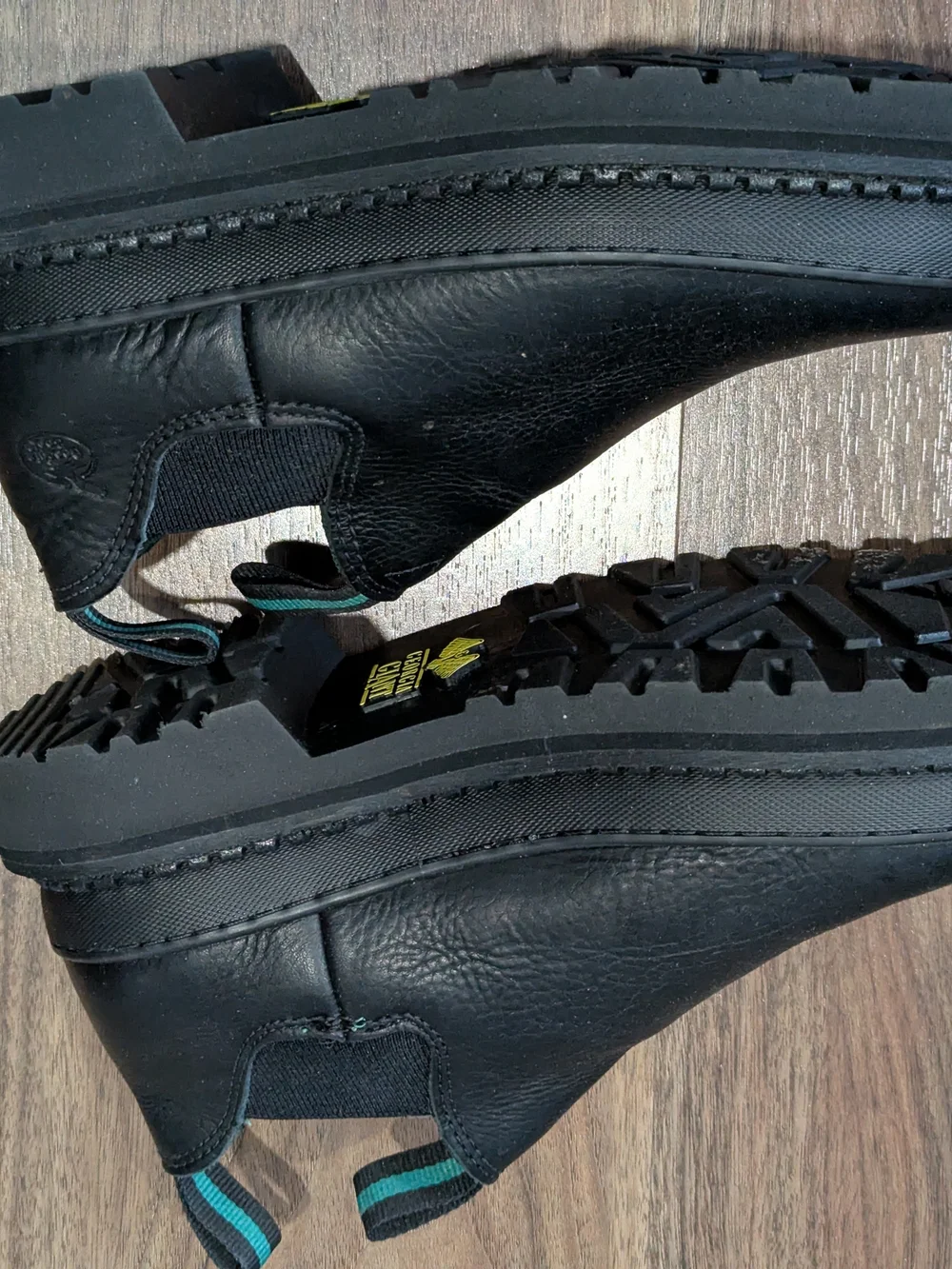 Women's Georgia Boot Black Leather Slip-On Work Boots